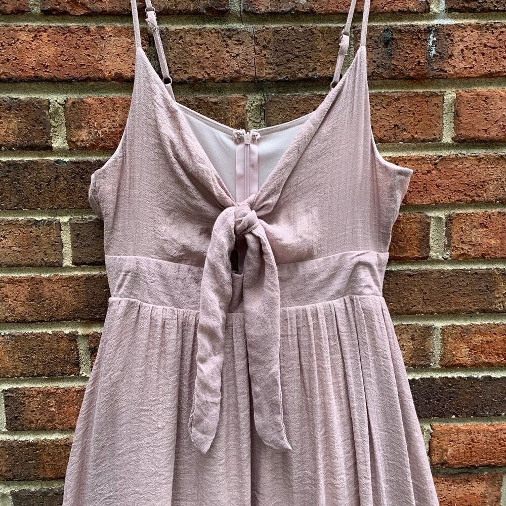 Listicle Front Tie Cutout Maxi Dress Mauve Adjustable Straps NEW Size M - Picture 4 of 12